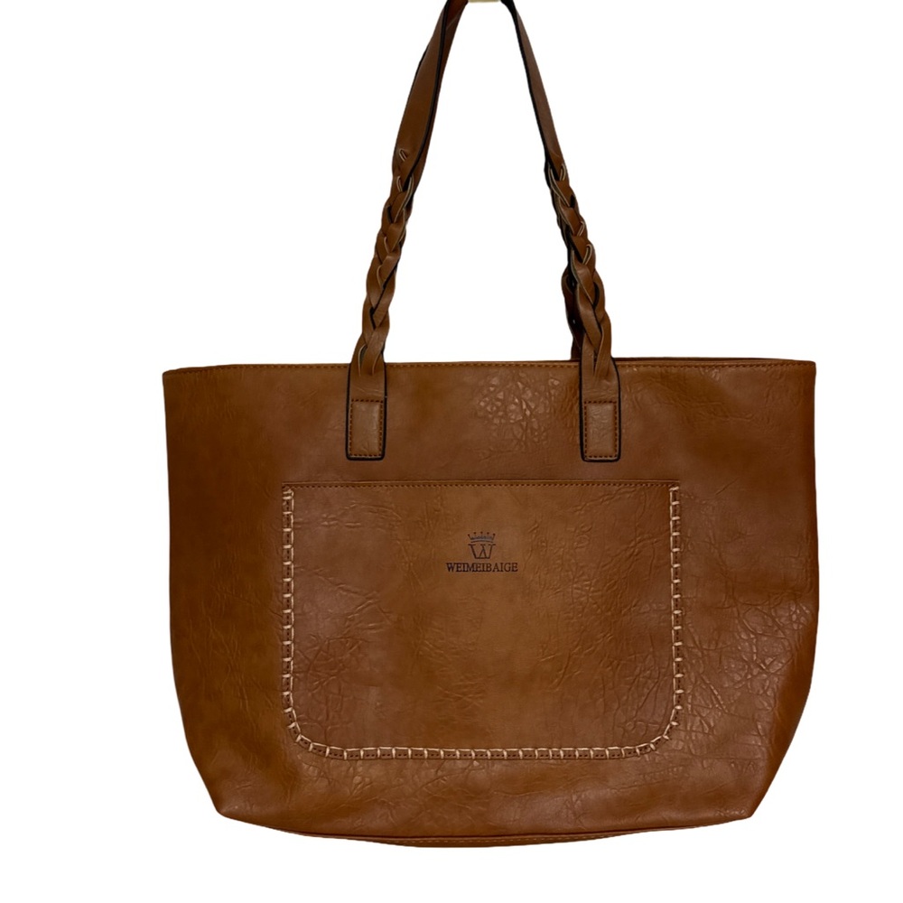 Weimeibaige Oversized Faux Leather Tote Bag